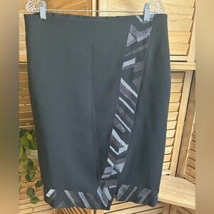 NIC+ZOE Black Pencil Skirt with Geometric Accents